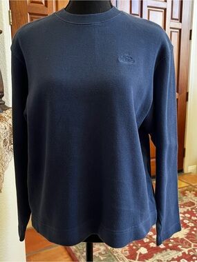 Faconnable Sweater Women’s Black Knit Logo Casual Long Sleeve Pullover  Size S